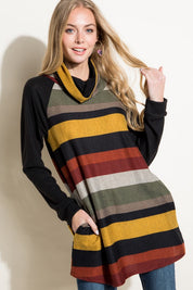 Women's Casual Loose Fit Turtle Neck Tunic Top