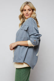 Women's Relaxed Sequin Button Down Jacket