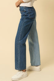 Women's High Waisted Crossover Straight Jeans