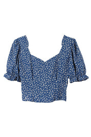 Women's Puff Sleeve Floral Print Top