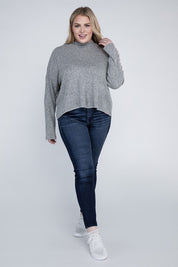 Plus Size Casual Drop Shoulder Long Sleeve Top