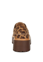 Women's Formal Leopard Print Suede Oxford Loafers