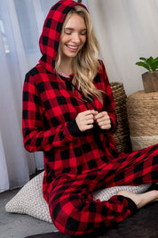 Plus Size Cozy Plaid Jogging Set for Women