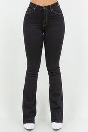 Women's Black Boot Cut Jeans with Re-Done Hem