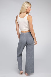 Women's High Waist Solid Knit Pants