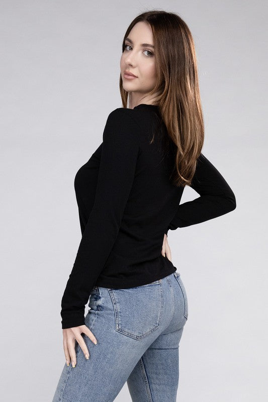 Men's Casual Relaxed Fit Long Sleeve Cotton T-Shirt