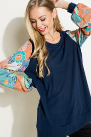 Women's Relaxed Floral Mix Tunic Top