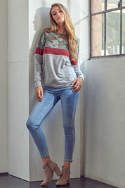 Women's Floral Colorblock Sweatshirts