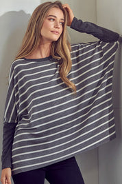 Women's Oversized Stripe Mix Tunic Top