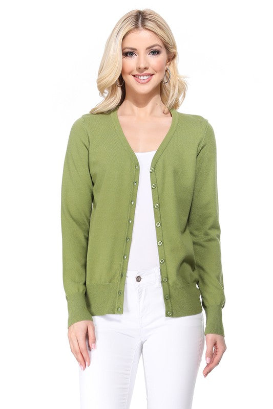 Women's Loose Fit V-Neck Button Down Knit Cardigan Sweater