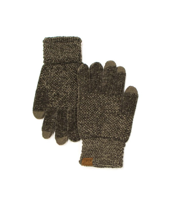 Women's Slim Fit Chenille Touch Screen Gloves