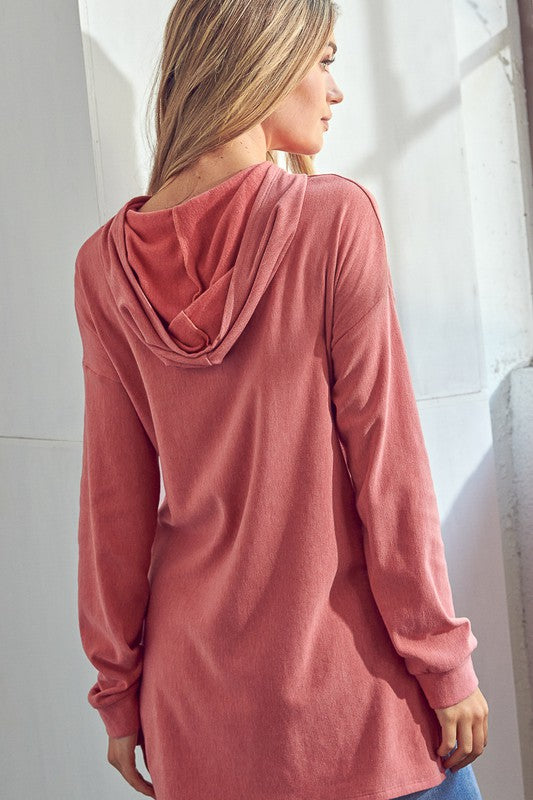 Women's Casual High-Low Brushed Terry Sweatshirt