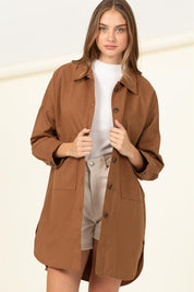 Women's Oversized Cotton Shirt Jacket