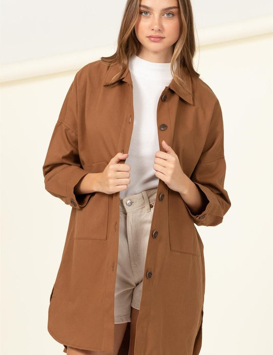 Women's Oversized Cotton Shirt Jacket