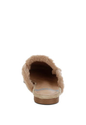 Women's Casual Suede & Faux Fur Slip On Mules