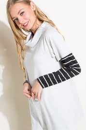 Women's Casual Loose Fit Turtle Neck Top