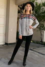 Women's Plaid Mixed Sweatshirts