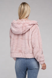 Women's Cozy Fluffy Zip-Up Teddy Hoodie