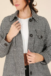 Women's Houndstooth Long Shacket