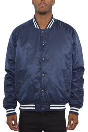 Men's Regular Fit Polyester Varsity Jacket