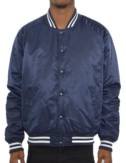 Men's Regular Fit Polyester Varsity Jacket