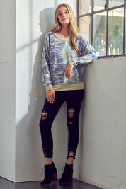 Women's Boxy Fit Tie Dye Print Sweatshirts