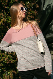 Women's Casual Stripe and Solid Mixed Sweatshirts