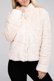 Women's Cozy Fluffy Zip-Up Jacket