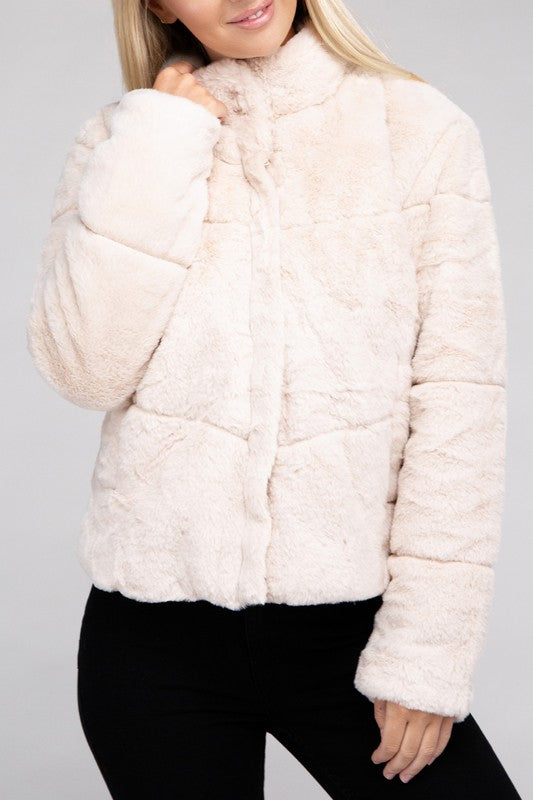 Women's Cozy Fluffy Zip-Up Jacket