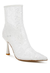 Women's Elegant Sequin Lace Boots for Special Occasions