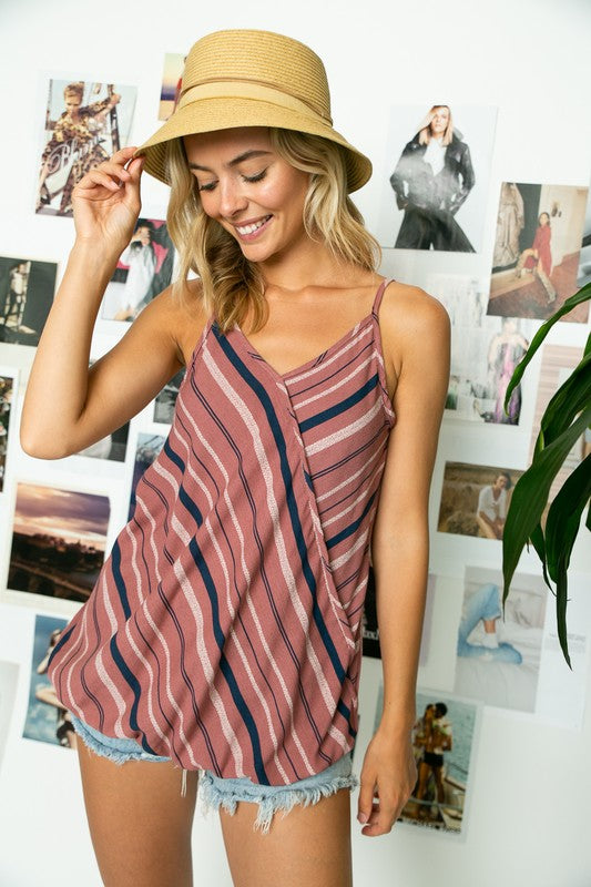 Women's Striped Woven Camisole Top