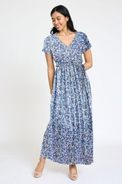 Women's Plus Floral Surplice Maxi Dress with Sash