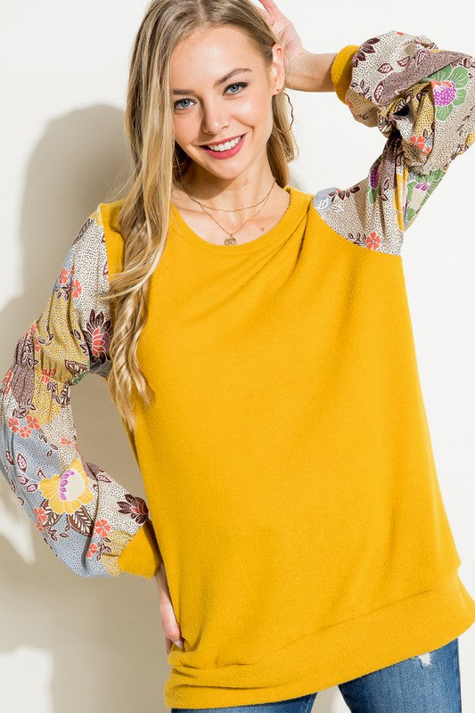 Women's Relaxed Floral Mix Tunic Top