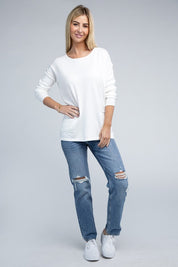 Women's Relaxed Viscose Sweater with Front Pockets