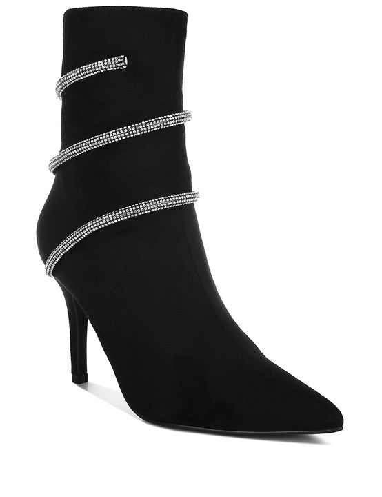 Roda Rhinestone Wrap-Around Stiletto Boots