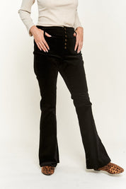 Women's High-Waist Flared Corduroy Pants