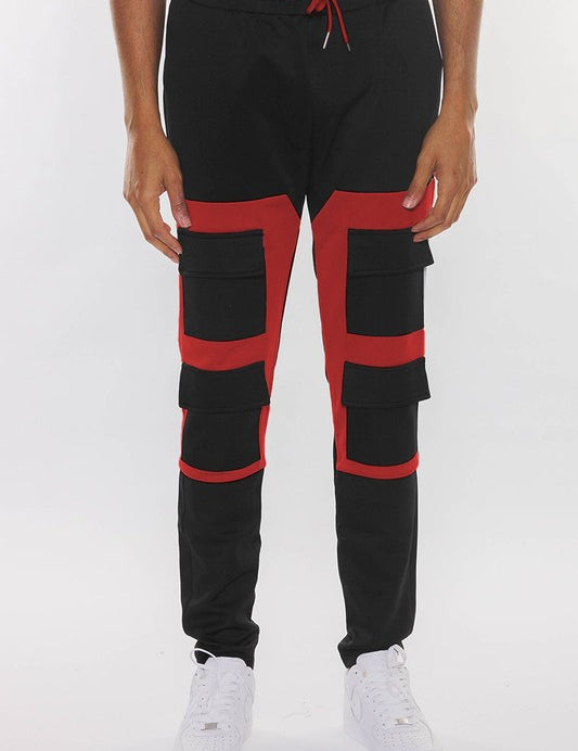 COLOR BLOCK CARGO TRACK PANT