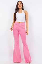 Women's Pink Full Length Bell Bottom Jeans