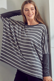 Women's Oversized Stripe Mix Tunic Top