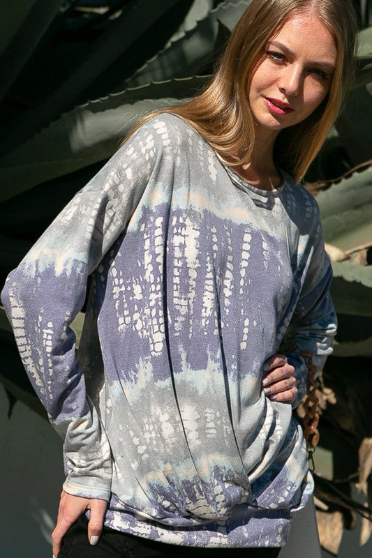 Plus Size Women's Loose Fit Tie Dye Sweatshirt