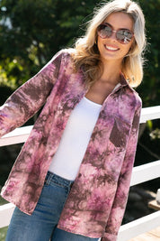 Women's Loose Fit Tie Dye Button Down Shirt