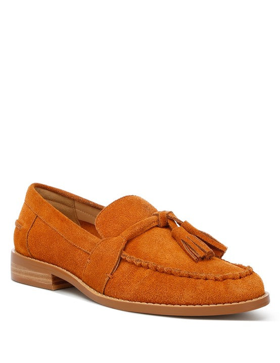 Men's Casual Suede Loafers with Tassel Detail