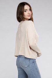 Women's Cozy Ribbed Dolman Long Sleeve Sweater