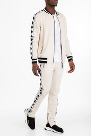 Men's Full Zip Diamond Tape Track Suit