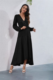 Women's Casual V Neck Long Sleeve Maxi Dress