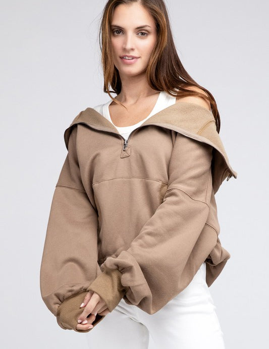 Women's Oversized Stitch Detail Hoodie