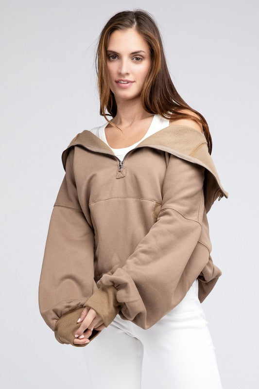 Women's Oversized Stitch Detail Hoodie