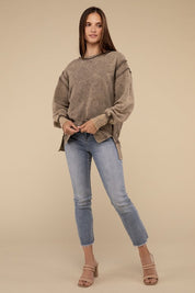 Women's Oversized Acid Wash French Terry Sweatshirt