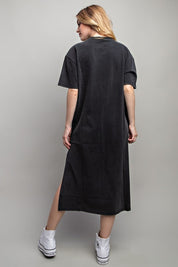 Women's Casual Loose Fit Cotton Midi Dress