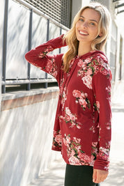 FLORAL PRINT SWEARTSHIRT